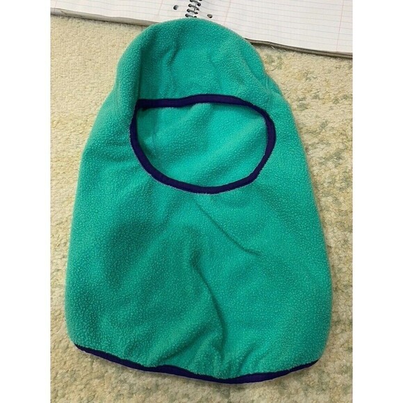 Vintage Patagonia Fleece Balaclava Face Mask One Size Green Purple Made In USA - Picture 1 of 8